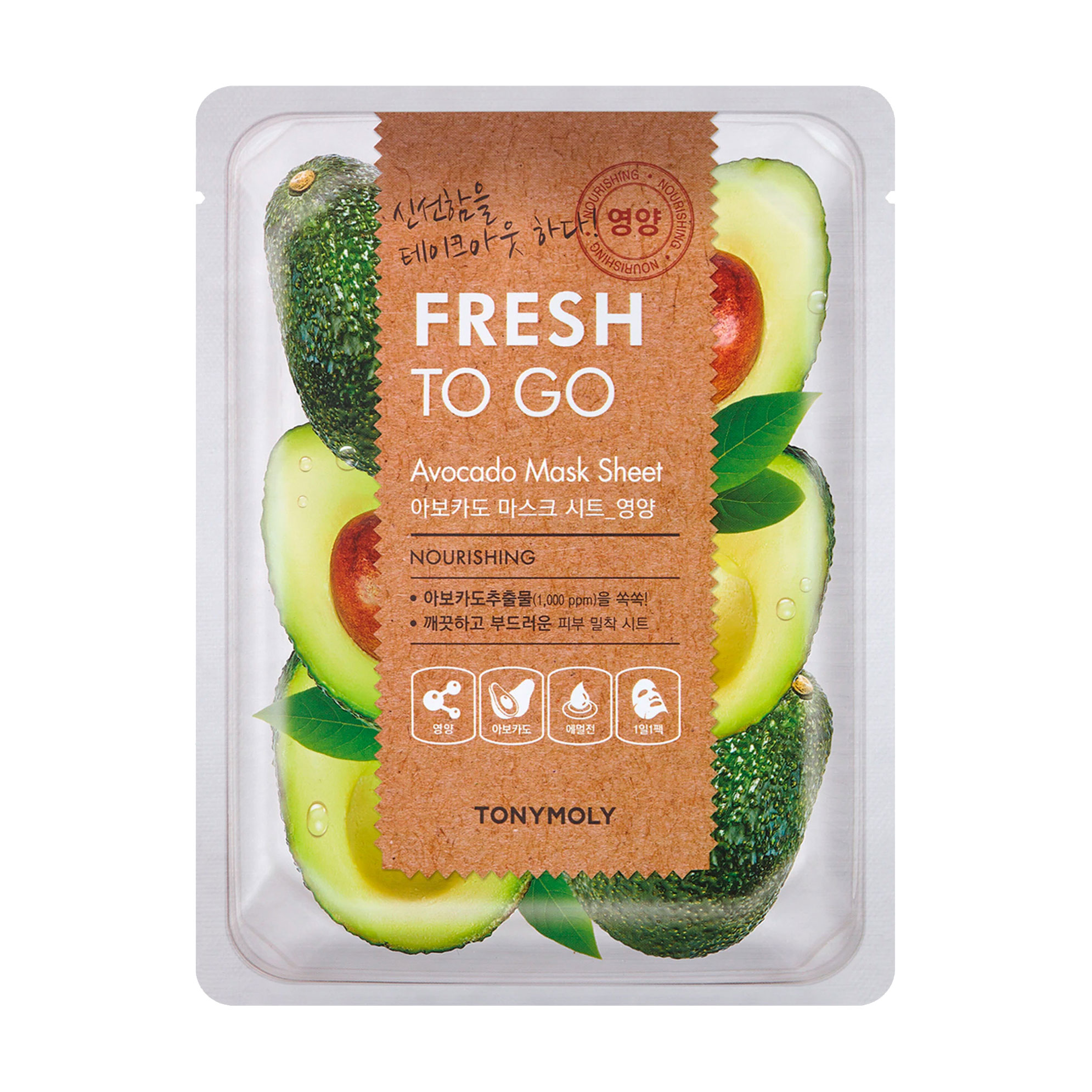 Тканинна маска для обличчя Tony Moly Fresh To Go Avocado Mask Sheet Nourishing з екстрактом авокадо, 25 г