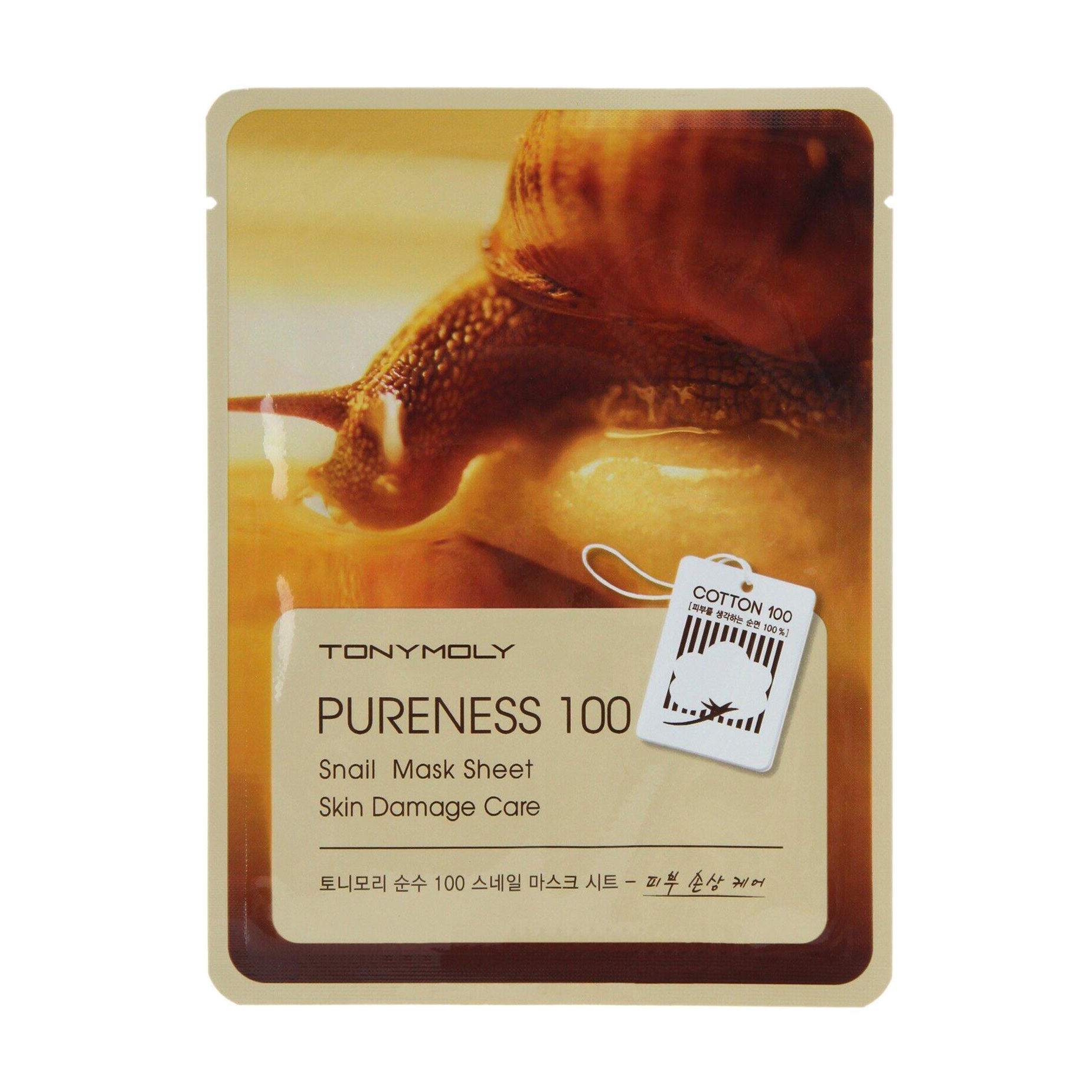 Тканинна маска для обличчя Tony Moly Pureness 100 Snail Mask Sheet з муцином равлика, 21 мл