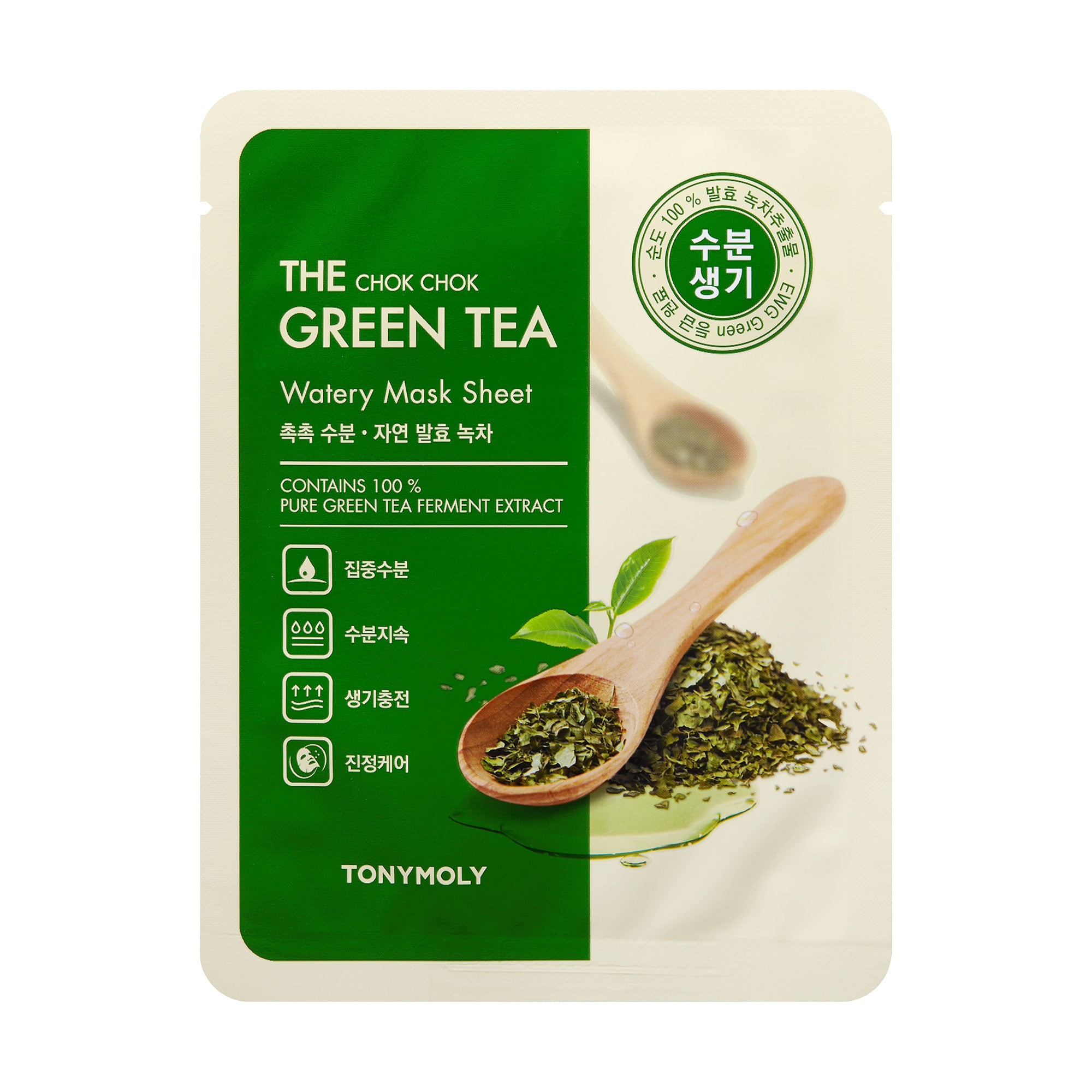Заспокійлива тканинна маска для обличчя Tony Moly The Chok Chok Green Tea Watery Mask Sheet, 17 мл